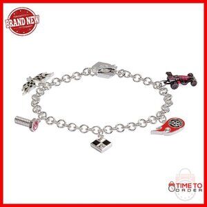 Adjustable Charm Bracelet with Enamel Details, 7 Inch Fit